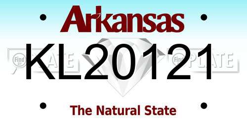KL20121 Arkansas License Plate