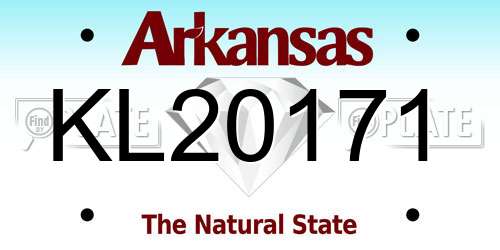 KL20171 Arkansas License Plate