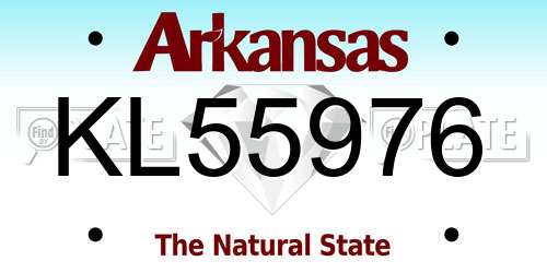 KL55976 Arkansas License Plate
