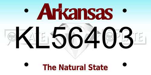 KL56403 Arkansas License Plate