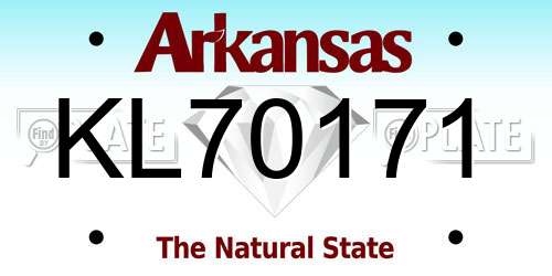 KL70171 Arkansas License Plate