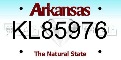 KL85976 Arkansas License Plate
