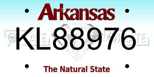 KL88976 Arkansas License Plate