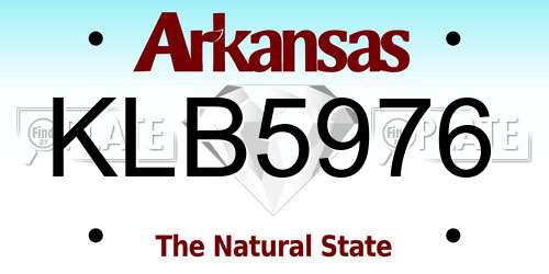 KLB5976 Arkansas License Plate