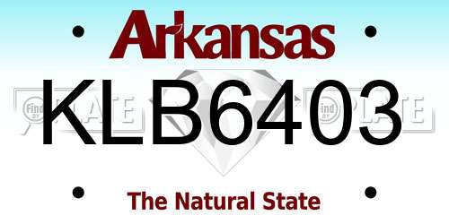 KLB6403 Arkansas License Plate