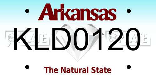 KLD0120 Arkansas License Plate