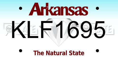 KLF1695 Arkansas License Plate