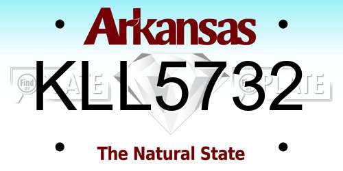 KLL5732 Arkansas License Plate