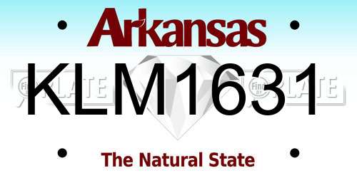 KLM1631 Arkansas License Plate