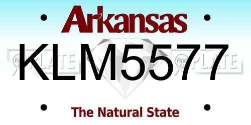 KLM5577 Arkansas License Plate