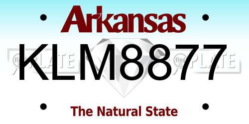 KLM8877 Arkansas License Plate