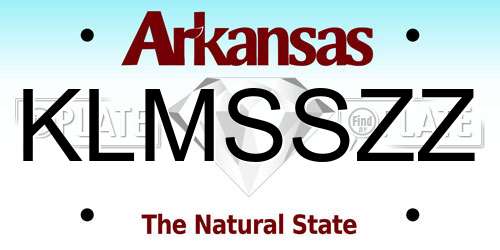 KLMSSZZ Arkansas License Plate