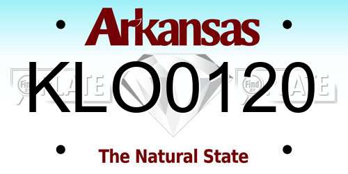 KLO0120 Arkansas License Plate