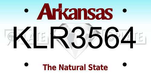 KLR3564 Arkansas License Plate