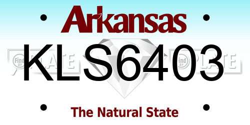 KLS6403 Arkansas License Plate
