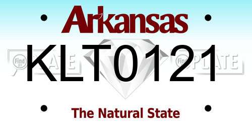 KLT0121 Arkansas License Plate