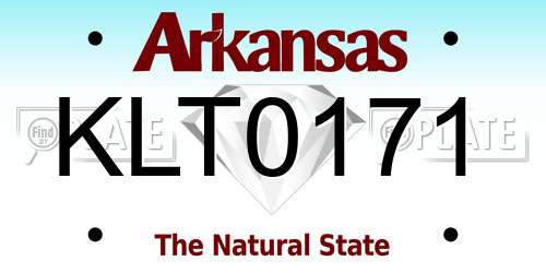 KLT0171 Arkansas License Plate