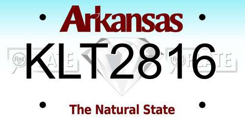 KLT2816 Arkansas License Plate