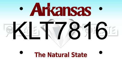 KLT7816 Arkansas License Plate