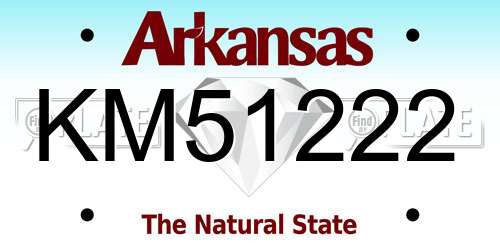 KM51222 Arkansas License Plate