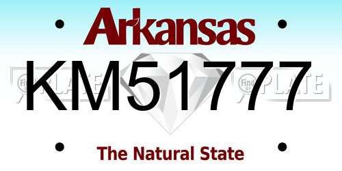 KM51777 Arkansas License Plate