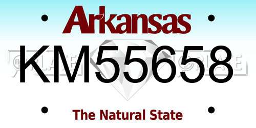 KM55658 Arkansas License Plate