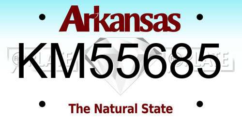 KM55685 Arkansas License Plate