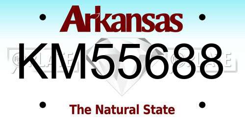KM55688 Arkansas License Plate