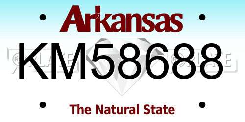 KM58688 Arkansas License Plate