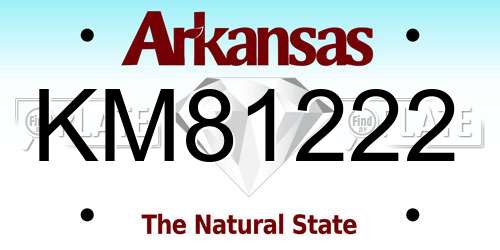 KM81222 Arkansas License Plate