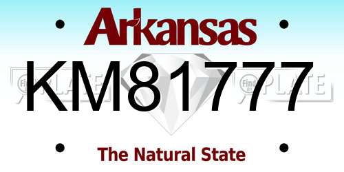 KM81777 Arkansas License Plate