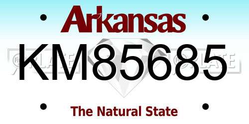 KM85685 Arkansas License Plate