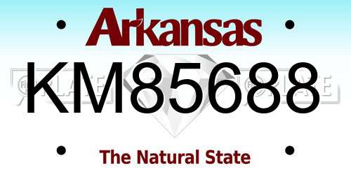 KM85688 Arkansas License Plate