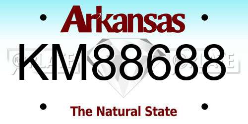 KM88688 Arkansas License Plate