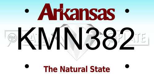 KMN382 Arkansas License Plate