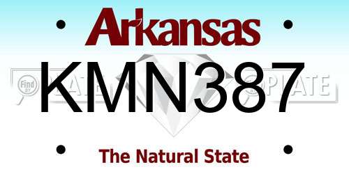 KMN387 Arkansas License Plate