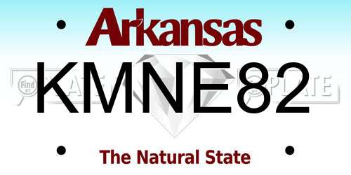 KMNE82 Arkansas License Plate