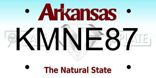 KMNE87 Arkansas License Plate