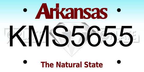 KMS5655 Arkansas License Plate