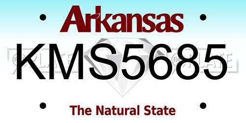 KMS5685 Arkansas License Plate