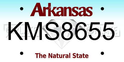KMS8655 Arkansas License Plate
