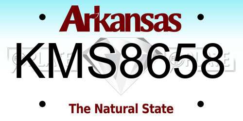 KMS8658 Arkansas License Plate