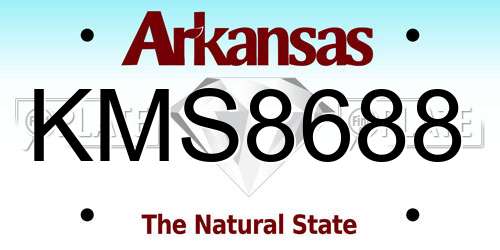 KMS8688 Arkansas License Plate