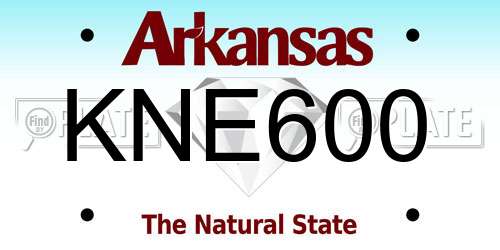 KNE600 Arkansas License Plate