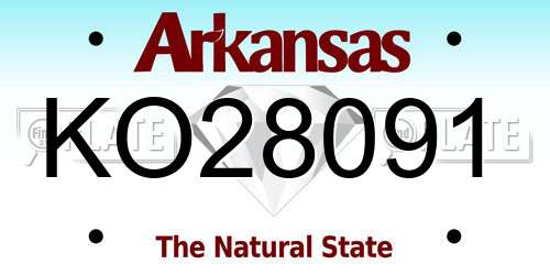 KO28091 Arkansas License Plate