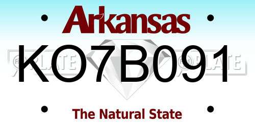 KO7B091 Arkansas License Plate