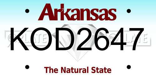 KOD2647 Arkansas License Plate