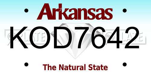 KOD7642 Arkansas License Plate
