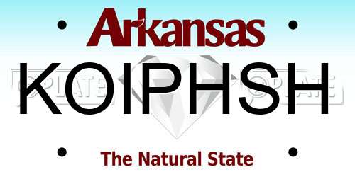 KOIPHSH Arkansas License Plate