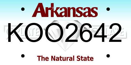 KOO2642 Arkansas License Plate